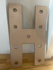 Wooden letter H