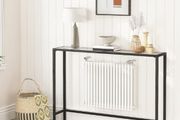 Tempered Glass Sofa Table, Slim Hallway Table, 100 x 22 x 80 cm, Modern Display Glass Console Table, for Living Room