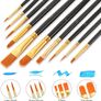 NEW SALE | Paint Brushes Set,10 PCS Professional Painting Brushes,Artists Paint Brushes,Brushes for Acrylic Painting,for Artists, Adults & Kids Image 6