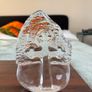 Vintage Orrefors Sweden Cross sculpture in crystal glass. Original sticker Image 2