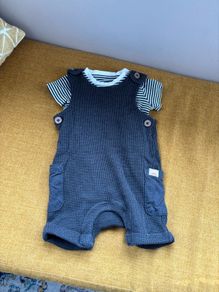 F&F baby boy grey romper set size 0-3m