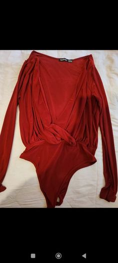 Boohoo burgundy top -  bodysuit