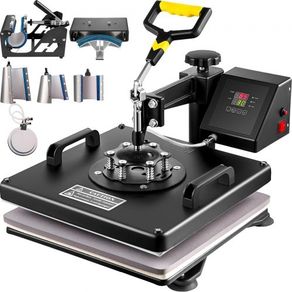 Heat Press 8 in 1 Heat Press Machine 38x38cm Heat Transfer Press 15x15Inch T-shirt Press Mulitifuctional Sublimation Machine for T-shirt Mug Hat Plate Transfer