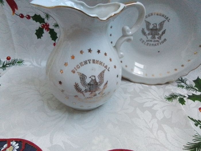 American Bicentennial Celebration Plate & Jug