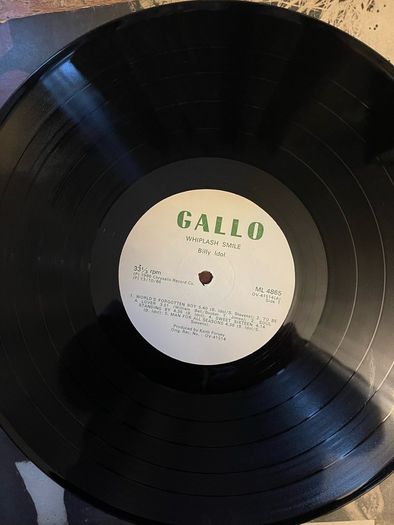 Rare Billy Idol promotional copy Zimbabwe release of whiplash smile. Vinyl is nm and sleeve is vg