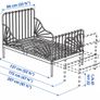 Ikea pink extendable toddler bed with mattress Image 2