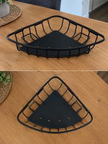Bathroom Corner Shower Basket - Black Color 19.9cm