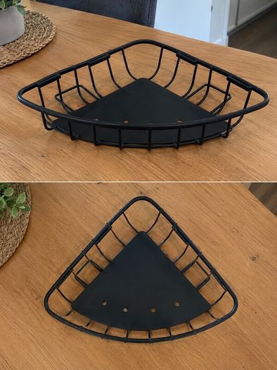 Bathroom Corner Shower Basket - Black Color 19.9cm