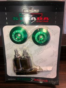 Motorcycle bar ends Strada green