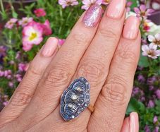 Antique Art Deco Diamond Plaque Ring