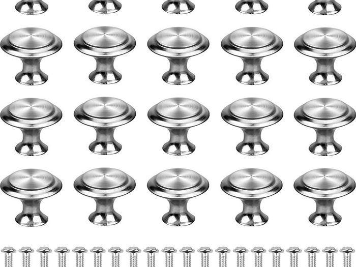 20 Pieces 30mm Cabinet Knobs, Round Mushroom Drawer Knobs Handles for Kitchen Cabinet Drawer Wardrobe Furniture (FREE POSTAGE)