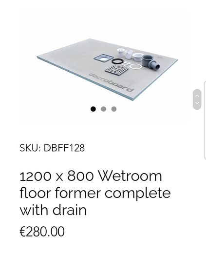 Wetroom floor former shower trays, Walk in shower tray