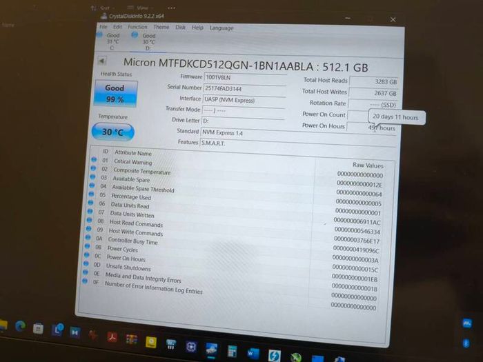 512GB Nvme Ssd Micron 2500 M.2 2280 Pcie 4.0 X4 5500/2900mb/s 150TBW
