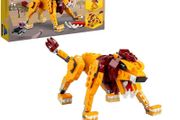 Creator 3 in 1 Wild Lion, Ostrich and Warthog Posable Animal Figures, Building Toys, Gifts for 7 Plus Year Old Boys &amp; Girls