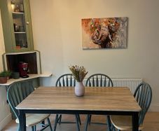 Upcycled Solid Wood Dining Table - Hand Painted White Coffee Whitewash - Modern Rustic - One of a Kind