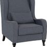 Armchair & Footstool Slate Blue Grey Fabric Image 3
