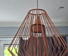 Modern rose gold pendant lightning, two pieces