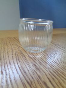 Clear Ridged Glass T Light Holder for Sale