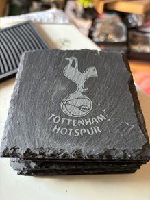 spurs black slate coasters