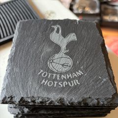 spurs black slate coasters