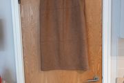 Gallery  A-Line Faux Suede  Tan A-Line Skirt. S. 12 . New - No Tag.