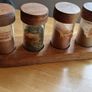 Vintage Glass Herb Jars + Holder Image 2