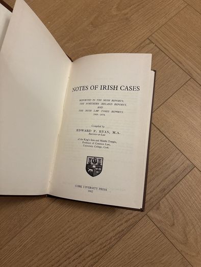 Notes of Irish Cases, 1969 to 1978, Edward F. Ryan, Cork University Press 1982