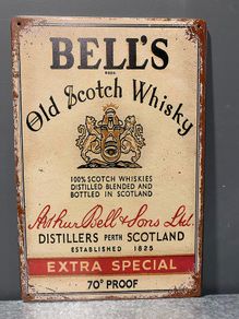 Bells Scotch whiskey Tin Metal Sign