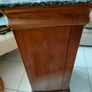 Antique Louis Phillippe style bedside table grey white veined marble top Image 6