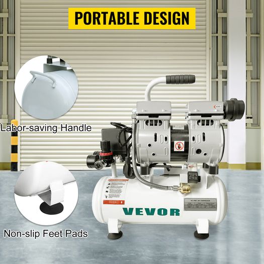Silent Air Compressor 9/25/30L Portable Oil-free Air Compressor Pump Safe Solenoid Valve Workshop Repair Tire Inflation