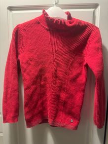 Girls Red turtle neck jumper