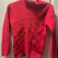 Girls Red turtle neck jumper