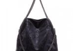 Designer Inspired Metallic Effect Chain Tote Bag (Black)