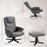 Rocking recliner with footstool, Gray Image 4