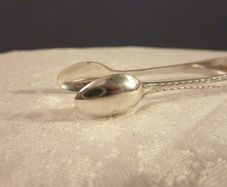 Antique Solid Silver Sugar Tongs, Sheffield 1922, Mappin and Webb, 18.2g