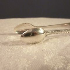 Antique Solid Silver Sugar Tongs, Sheffield 1922, Mappin and Webb, 18.2g