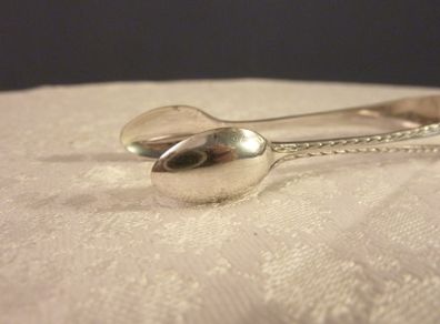 Antique Solid Silver Sugar Tongs, Sheffield 1922, Mappin and Webb, 18.2g