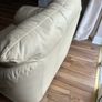 Cream Leather Couch and 2 Armchairs Image 4