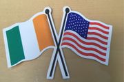 Ireland and USA flag sticker