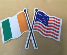 Ireland and USA flag sticker