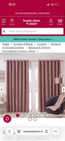 Herringbone blush thermal blackout curtains