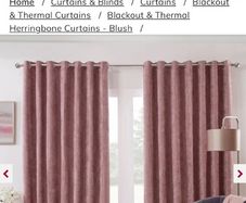 Herringbone blush thermal blackout curtains