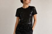 BRAND NEW Ladies Zara Sequin Tassle Top: Size 12