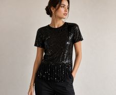 BRAND NEW Ladies Zara Sequin Tassle Top: Size 12