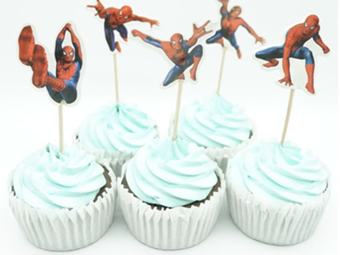 Spider Man Cup Cake Toppers