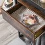 Entryway Console Table Desk with Drawers, Toughened Glass Shelf, 3D Wood Grain (FREE SHIPPING) Image 8