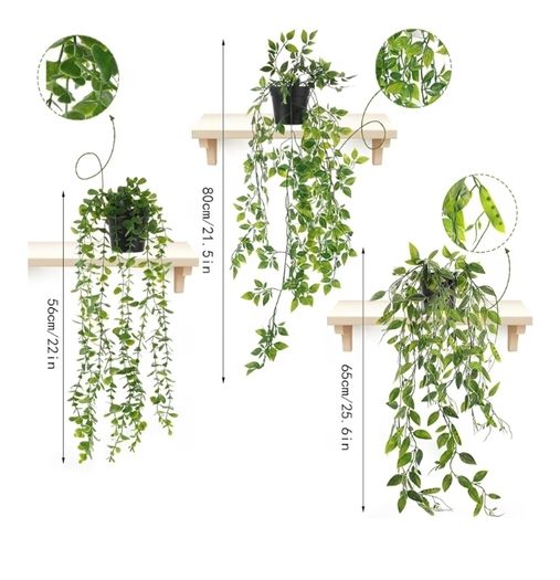 Fake Ivy Potted Plant Outdoor Artificial Trailing Fake Ivy Vines Decor Faux Hanging Plant with Pot Greenery for Home Decor Garden Wall Indoor