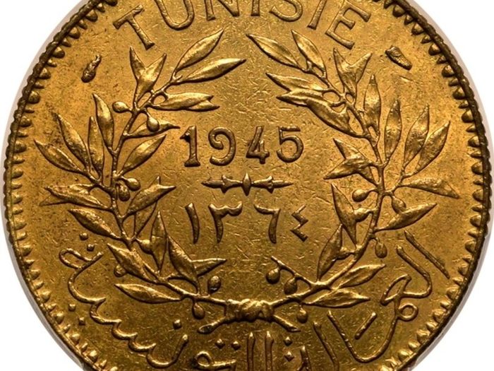 Tunisia 1945 2 Francs PCGS MS64