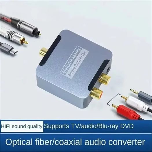 Digital to Analog Converter DAC Audio Optical Toslink SPDIF Coaxial Input to L/R RCA 3.5mm Jack Headphone Amplifier Output