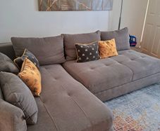 corner sofa amd swirl chair